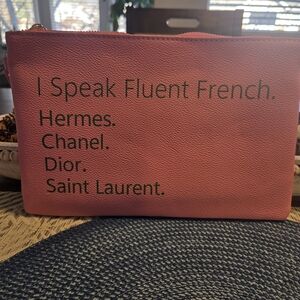 Pink Pouch with French Text